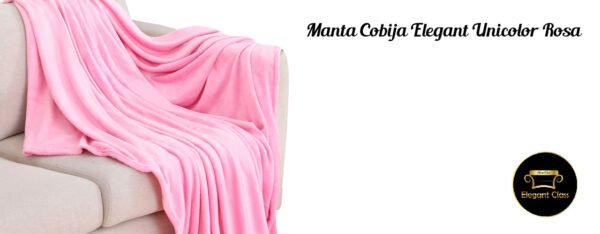 Manta Cobija Suave Y Delgada Unicolor Rosa - Imagen 4